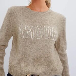 Tuckernuck Z Supply Amour Milan Crewneck Sweater In Heather Taupe Size XL